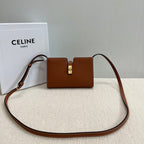 CELINE 16 STRAP POCHETTE 18 IN BRONZE ORANGE SUPPLE CALFSKIN GOLD HARDWARE