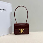 CELINE TEEN GARANCE BAG 18 IN WINE RED PATENT CALFSKIN