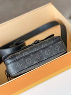 LOUIS VUITTON STEAMER 24 IN BLACK MONOGRAM ECLIPSE CANVAS