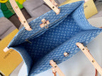LOUIS VUITTON ONTHEGO 35 IN BLUE MONOGRAM DENIM