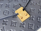 LOUIS VUITTON LV 25S POCHETTE METIS 25 IN DARK BLUE MONOGRAM COATED CANVAS GOLD HARDWARE