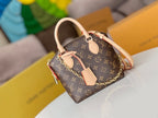 LOUIS VUITTON LV 25S LOCKIT BB 19 IN BROWN MONOGRAM COATED CANVAS GOLD HARDWARE