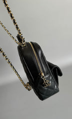 CHANEL MINI 18 BACKPACK BLACK CAVIAR LIGHT GOLD HARDWARE