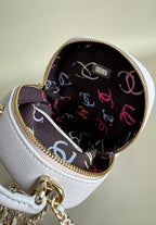 CHANEL MINI 18 BACKPACK WHITE CAVIAR LIGHT GOLD HARDWARE