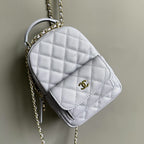 CHANEL MINI 18 BACKPACK WHITE CAVIAR LIGHT GOLD HARDWARE