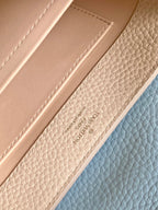 LOUIS VUITTON CAPUCINES MINI 21 IN PEARL WHITE MIX SKY BLUE TAURILLON GOLD HARDWARE
