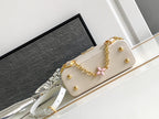 LOUIS VUITTON CAPUCINES MINI 21 IN PEARL WHITE MIX SKY BLUE TAURILLON GOLD HARDWARE