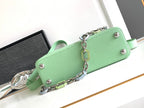 LOUIS VUITTON CAPUCINES BB 27 IN LIGHT GREEN TAURILLON SILVER HARDWARE