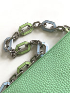 LOUIS VUITTON CAPUCINES MINI 21 IN LIGHT GREEN TAURILLON SILVER HARDWARE