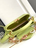 LOUIS VUITTON CAPUCINES BB 27 IN PEAR GREEN TAURILLON GOLD HARDWARE