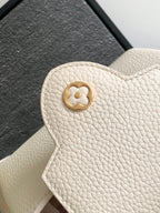 LOUIS VUITTON CAPUCINES MINI 21 IN PEARL WHITE TAURILLON GOLD HARDWARE