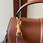 CELINE CLASSIQUE BAG 17 IN NUTMEG BROWN CALFSKIN GOLD HARDWARE