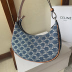 CELINE AVA BAG 24 IN BAYOUX BLUE TRIOMPHE DENIM