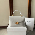 CELINE MEDIUM NINO BAG 25 IN WHITE SOFT CALFSKIN GOLD HARDWARE