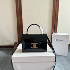 CELINE TEEN NINO BAG 20 IN BLACK GLOSSY CALFSKIN GOLD HARDWARE