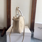 CELINE MINI CABAS ANAÏS CUIR TRIOMPHE 20 IN BEIGE GRAINED CALFSKIN