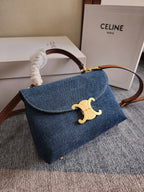 CELINE TEEN NINO BAG 20.5 IN DENIM TRIOMPHE KELLY