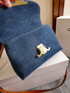 CELINE TEEN NINO BAG 20.5 IN DENIM TRIOMPHE KELLY
