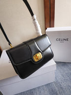 CELINE JOSEPHINE BAG 18.5 IN BLACK PATENT CALFSKIN