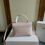 CELINE 25S NINO BAG 20MM IN LIGHT PINK GRAINED CALFSKIN GOLD HARDWARE