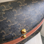 CELINE 25S DUO WALLET ON STRAP 20MM IN TRIOMPHE CANVAS AND CALFSKIN