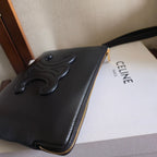 CELINE 25S HANDBAG 24MM IN BLACK GLOSSY CALFSKIN