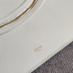 CELINE 25S FLAT CABAS NEW LUGGAGE 44MM IN WHITE GLOSSY CALFSKIN