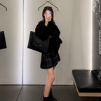CELINE 25S FLAT CABAS NEW LUGGAGE 44MM IN BLACK GLOSSY CALFSKIN