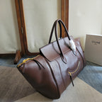 CELINE 25S MEDIUM SMILING NEW LUGGAGE 44MM IN SYRAH RED SUPPLE SHINY LAMBSKIN