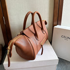 CELINE 25S NEW LUGGAGE 36MM IN CARAMEL BROWN CALFSKIN GOLD HARDWARE