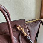 CELINE 25S NEW LUGGAGE 36MM IN DARK BROWN CALFSKIN GOLD HARDWARE