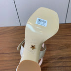 DIOR THREE-STRAP HIGH-HEELED EMBROIDERED SANDALS NUDE BEIGE