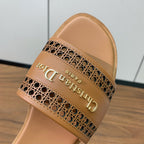 DIOR DWAY CIDER BROWN CALFSKIN AND GOLD LOGO