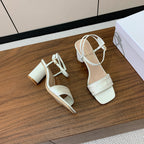 DIOR HIGH HEEL EMBROIDERED SANDAL IN WHITE CALFSKIN AND WOVEN STRAPS