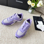 CHANEL SNEAKER IN IRIS PURPLE WOOL TWEED AND SUEDE