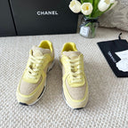 CHANEL SNEAKER IN LIGHT YELLOW WOOL TWEED AND SUEDE