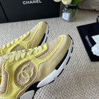 CHANEL SNEAKER IN LIGHT YELLOW WOOL TWEED AND SUEDE