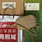 GUCCI MARMONT MINI SHOULDER BAG 18 IN BUFF BEIGE CALFSKIN GOLD HARDWARE