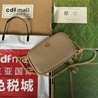 GUCCI MARMONT MINI SHOULDER BAG 18 IN BUFF BEIGE CALFSKIN GOLD HARDWARE