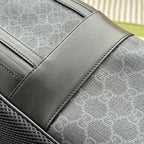 GUCCI BACKPACK 44 IN GRAY MONOGRAM CANVAS AND BLACK LEATHER TRIM