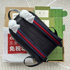 GUCCI BACKPACK 44 IN GRAY MONOGRAM CANVAS AND BLACK LEATHER TRIM