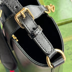 GUCCI MINI BUCKET SHOULDER BAG 20 IN BLACK CALFSKIN GOLD HARDWARE
