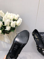CHANEL MARY JANE BLACK SUEDE AND LAMBSKIN ATTACH METAL