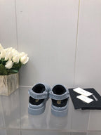 CHANEL CHUNKY PLATFORM SHEARLING SLIPPER SAPHIRE BLUE LAMBSKIN