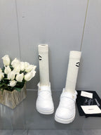 CHANEL CHUNKY PLATFORM SHEARLING SLIPPER WHITE LAMBSKIN