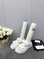 CHANEL DAD SANDAL WHITE LAMBSKIN