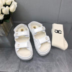 CHANEL DAD SANDAL WHITE LAMBSKIN