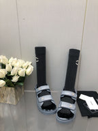 CHANEL DAD SANDAL SAPHIRE BLUE LAMBSKIN