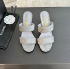 CHANEL High Heels Lambskin Gray
