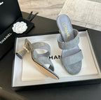 CHANEL High Heels Lambskin Gray
